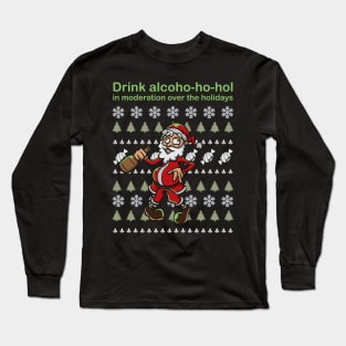 Drunk Santa Claus Funny Christmas Drinking Gift Long Sleeve T-Shirt